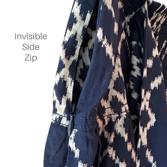 NWT ANTHROPOLOGIE RIMBAUD COTTON SKIRT TASSEL TIE NAVY BLUE & WHITE | MEDIUM - Picture 5 of 11